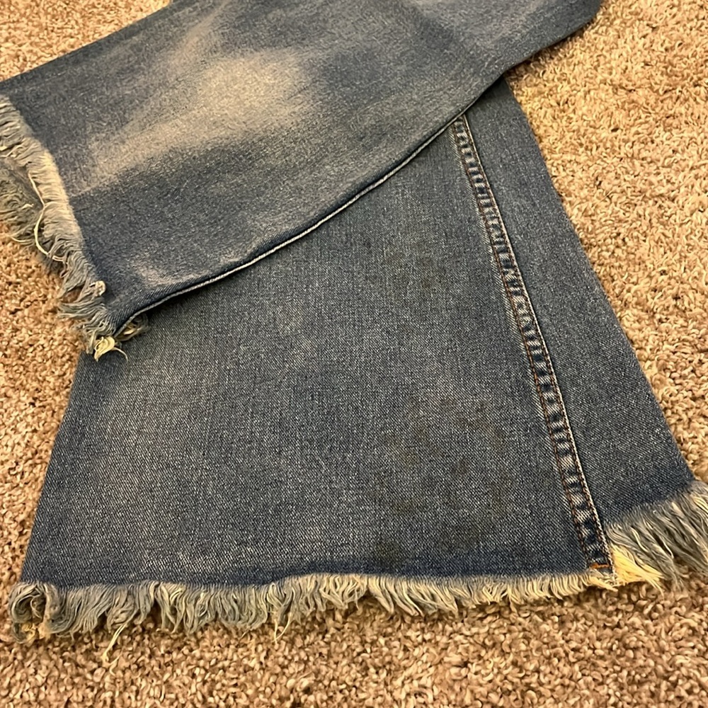 Free people patchwork flare distressed jeans 30 - image 9